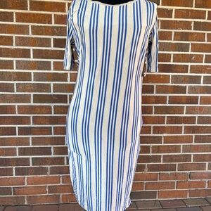 LuLaRoe Blue and White Striped Julie